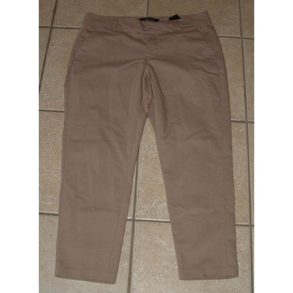 LIVERPOOL Sz 12 Petite DITSY FLR KHAKI Print Stretchy KELSEY Trouser Ankle Pants